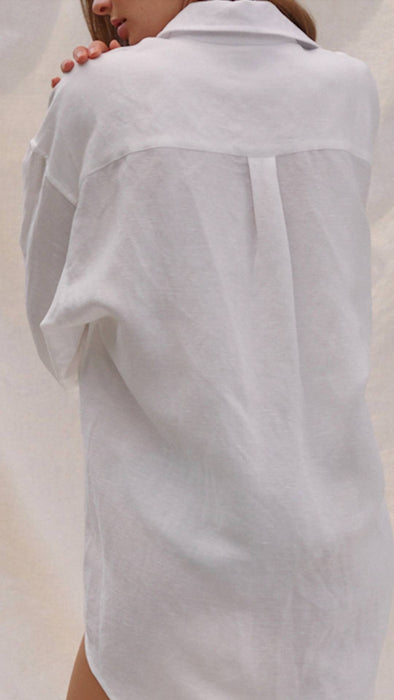 Oversized Holiday Shirt in Day White
