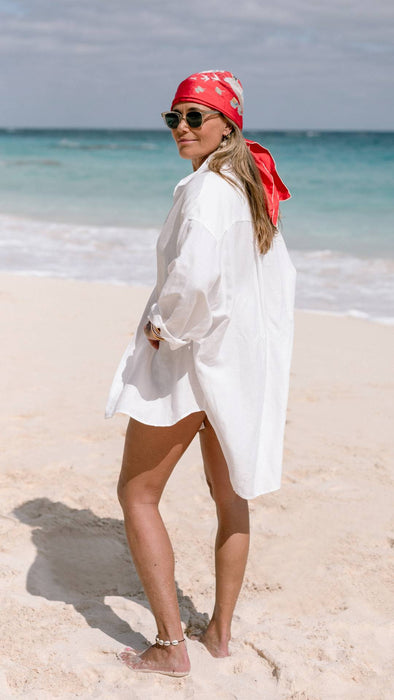 Oversized Holiday Shirt in Day White