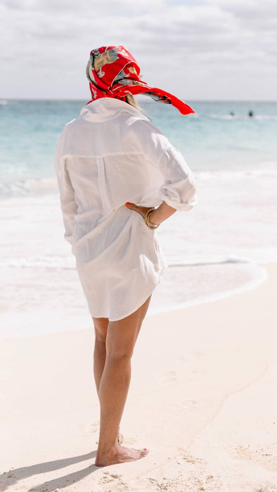 Oversized Holiday Shirt in Day White
