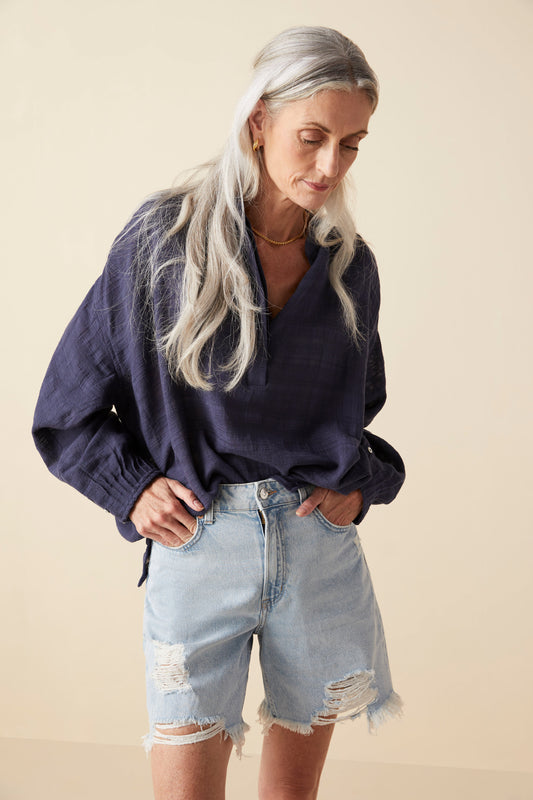 The Story Blouse in Navy